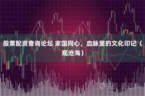 股票配资查询论坛 家国同心，血脉里的文化印记（观沧海）